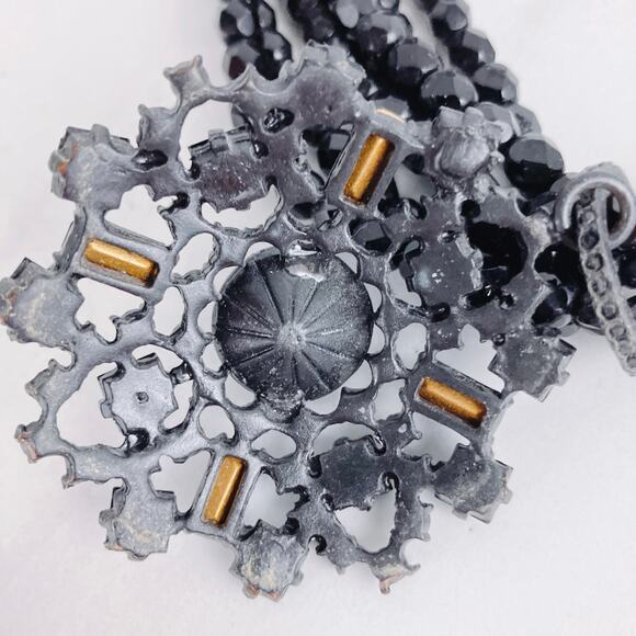 VTG Signed RJ Graziano Beaded Choker Necklace Filigree Pendant Gothic Y2K EUC - Picture 8 of 11